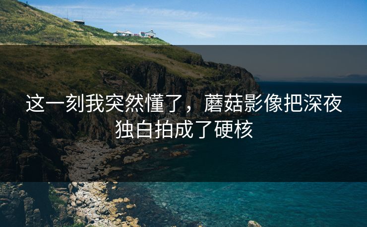 这一刻我突然懂了,蘑菇影像把深夜独白拍成了硬核
