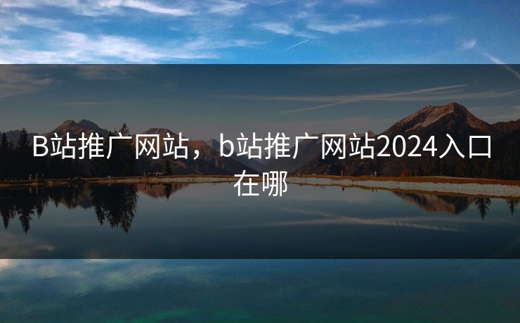 B站推广网站，b站推广网站2024入口在哪